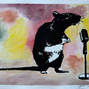Der Crooner (auf Aquarellgrund)