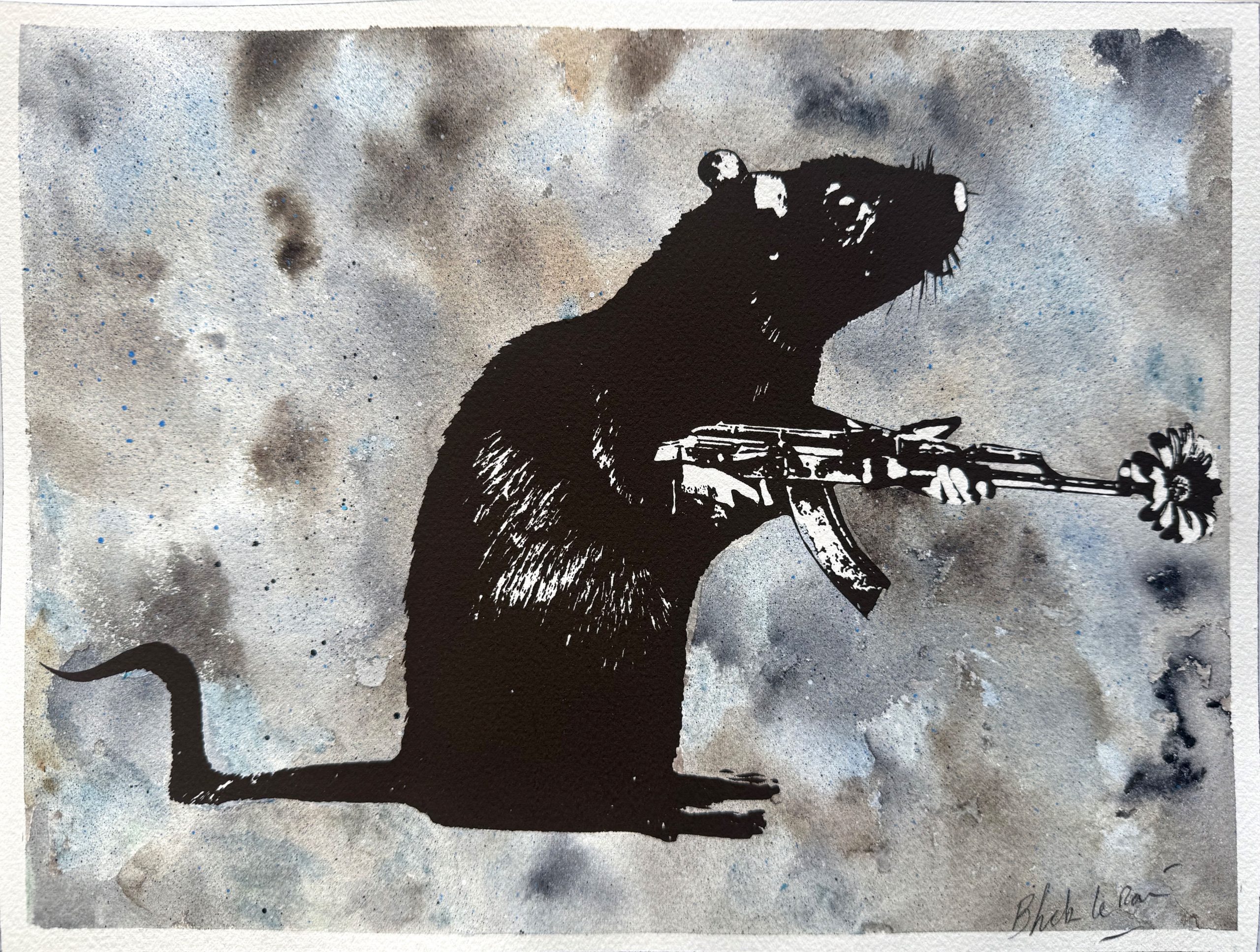 Le Guerrier (sur fond aquarelle unique)