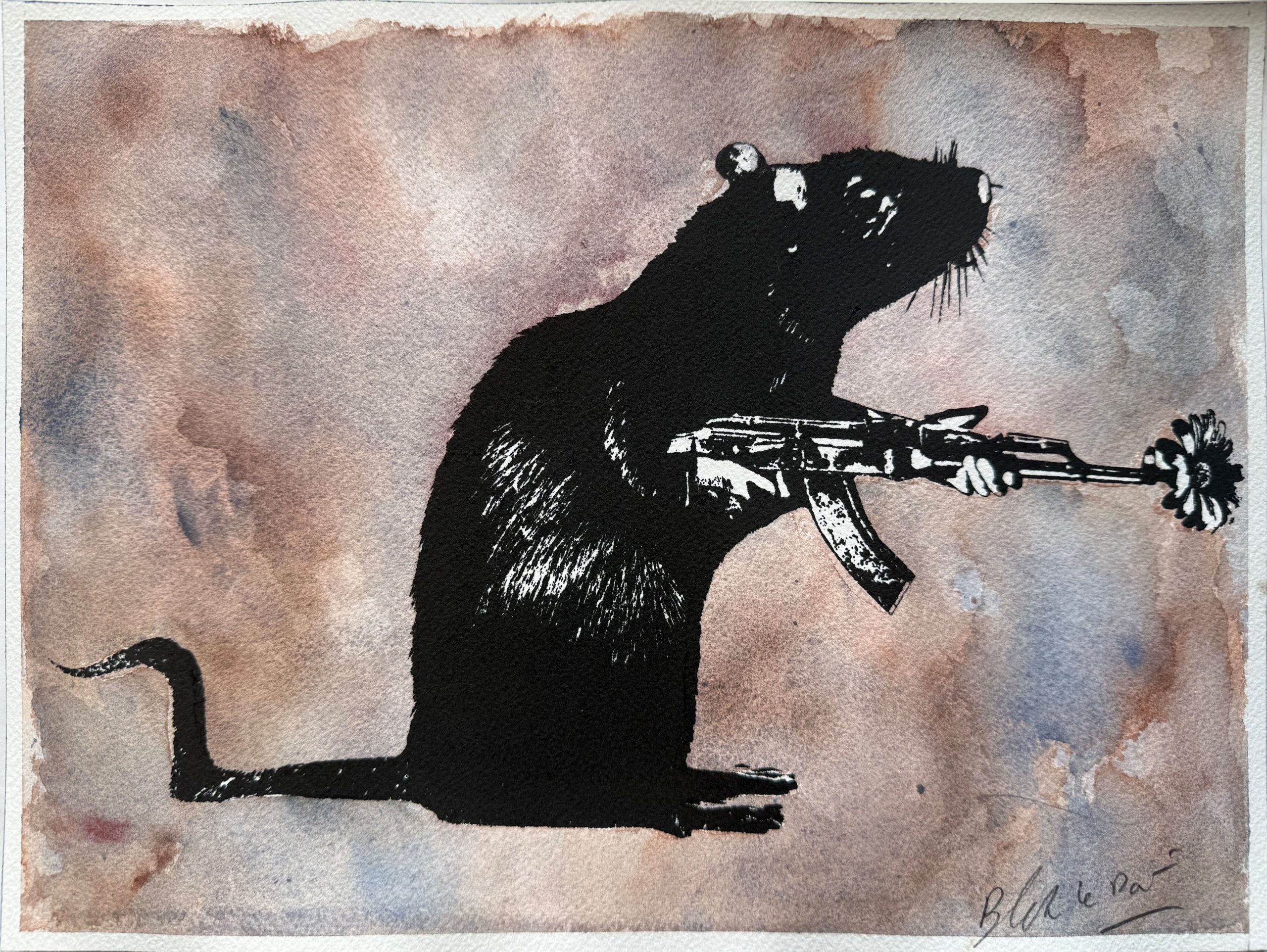 Le Guerrier (sur fond aquarelle unique)