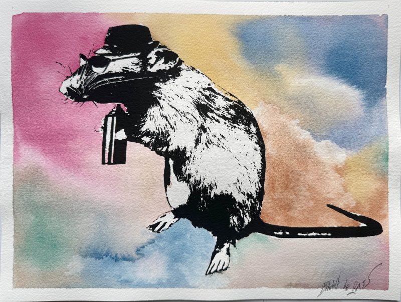 Street Artist Paraphernalia (sur fond aquarelle unique)