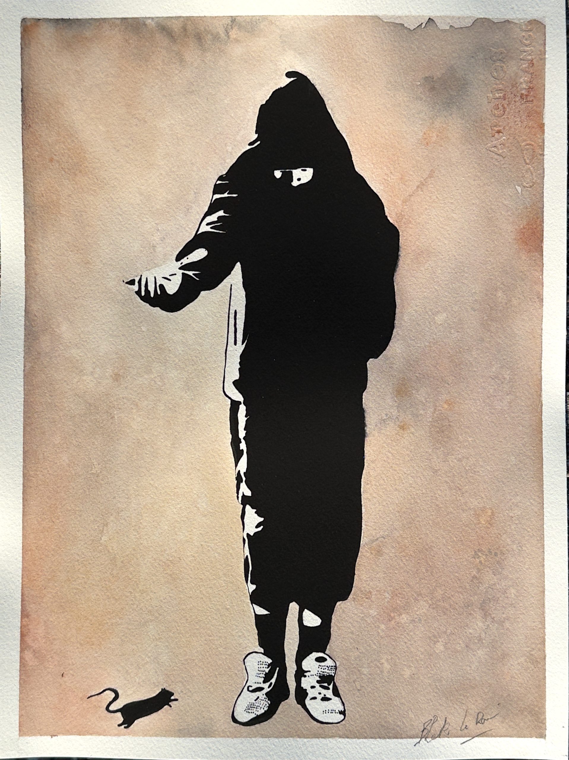 The Beggar — Aquarell-Unikat